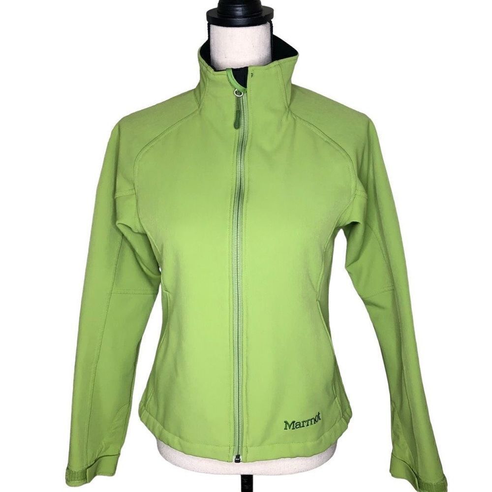 Marmot Lime Green High Neck Fleece Lined Gorpcore Jacket